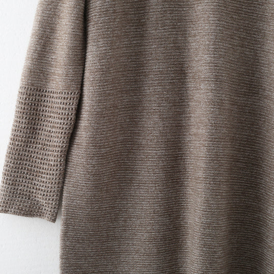 Khakifarbenes Pulloverkleid für Damen, Herbstmode, hoher Halsausschnitt, Herbstkleider im Vintage-Stil, ausgehöhlte Herbstkleider