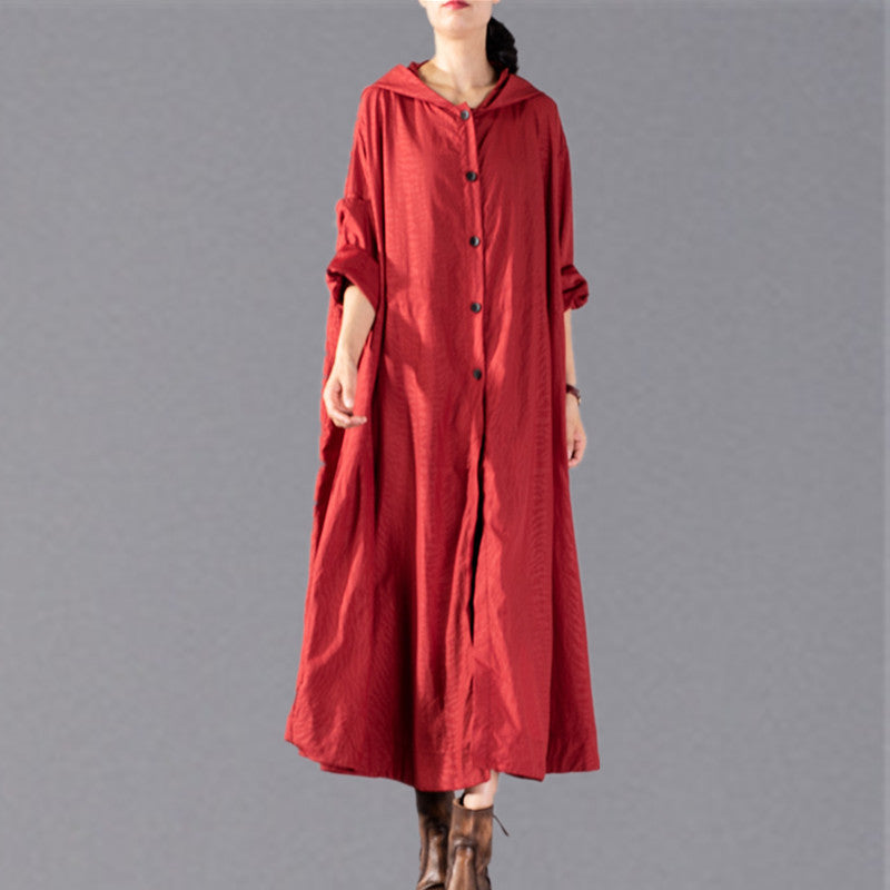 Frauen rot Wintermantel plus Größe Kleidung mit Kapuze Mode Mäntel Elegante Baggy Mäntel