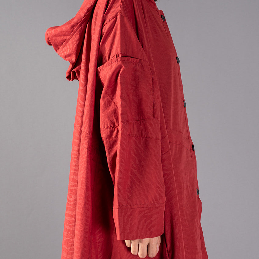 Frauen rot Wintermantel plus Größe Kleidung mit Kapuze Mode Mäntel Elegante Baggy Mäntel