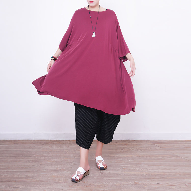 Rotes Seidenkleid für Frauen in Übergröße, Seidenkleidung, Kleid 2018, großer Saum, O-Ausschnitt, Seidenkleider