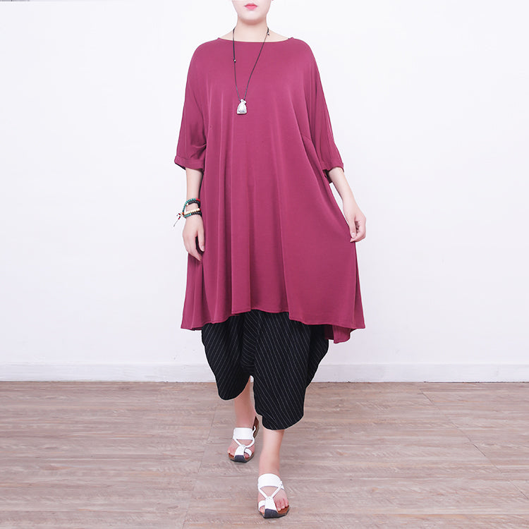 Rotes Seidenkleid für Frauen in Übergröße, Seidenkleidung, Kleid 2018, großer Saum, O-Ausschnitt, Seidenkleider