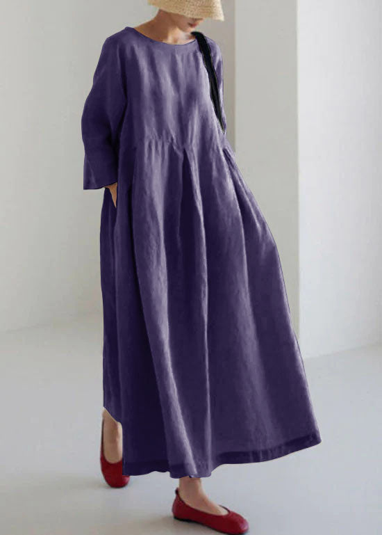 Apricot Lotus Baumwolle Kleider Taschen Patchwork Frühling