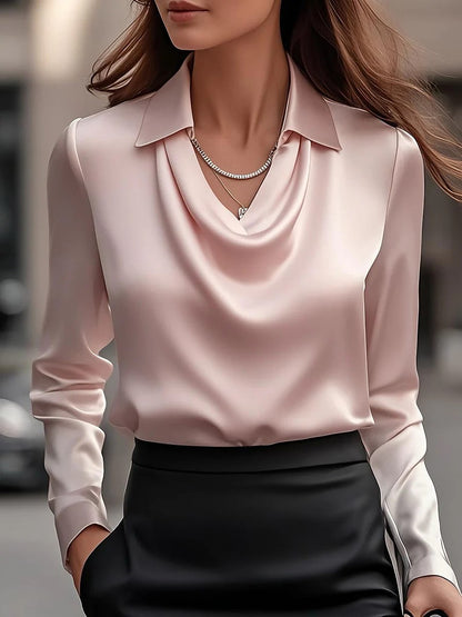 Elegant Draped Neckline Women’s Top
