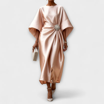 Luxe Shimmer Satin Maxi Dress