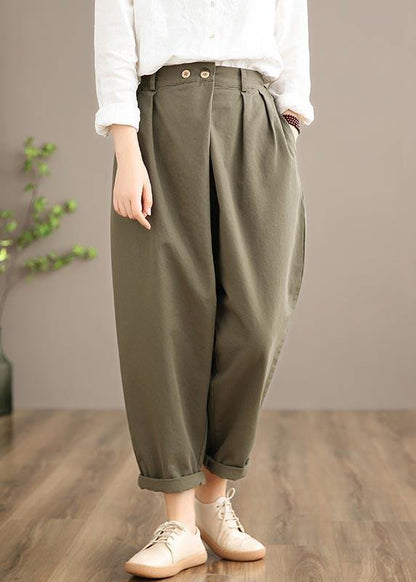 100% Yellow Jeans Fall Fashion Spring Button Down Sewing Pants - SooLinen