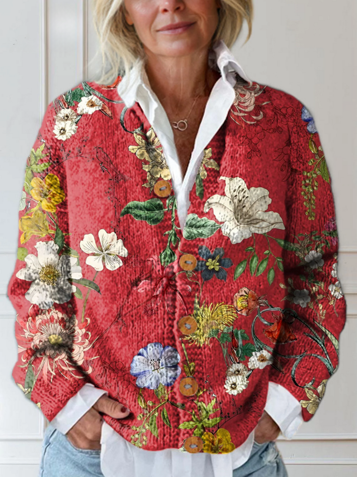 Vintage Floral Cardigan Sweater