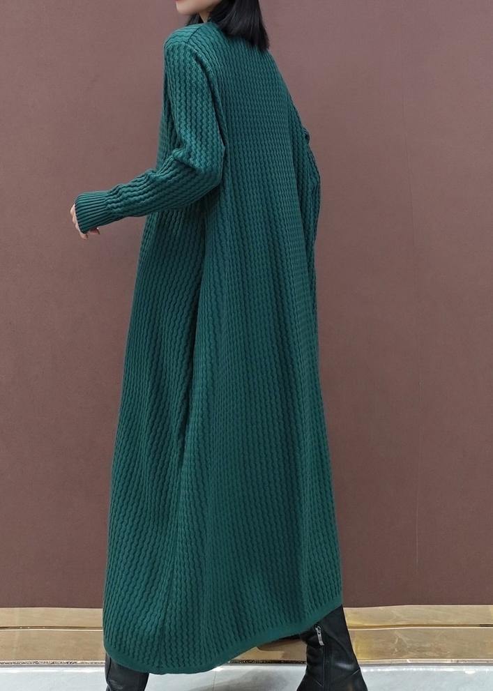 Chunky O Neck Sweater Dress Outfit Vintage Funny Knitted Dress - SooLinen