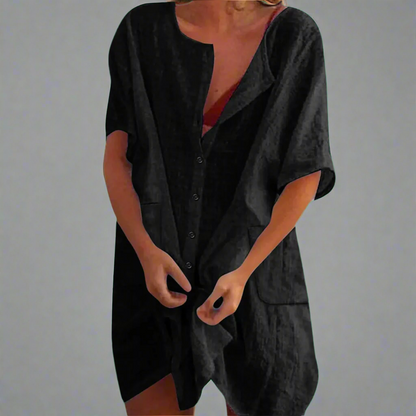 Organic summer dress made from cotton and linen for comfortable summer moments