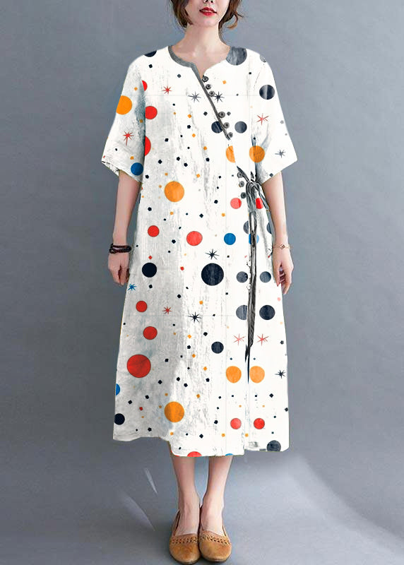 Lockeres grünes Maxi-Sommerkleid aus Chiffon mit Knöpfen