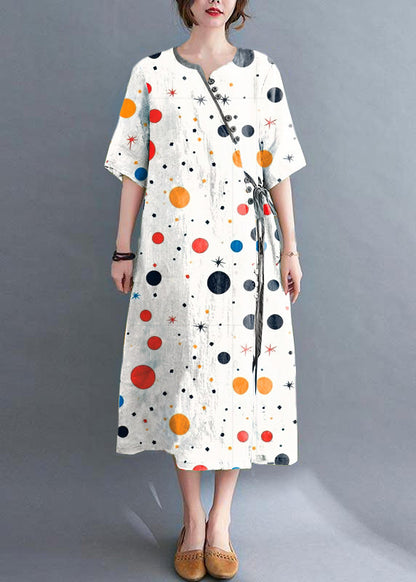 Lockeres grünes Maxi-Sommerkleid aus Chiffon mit Knöpfen