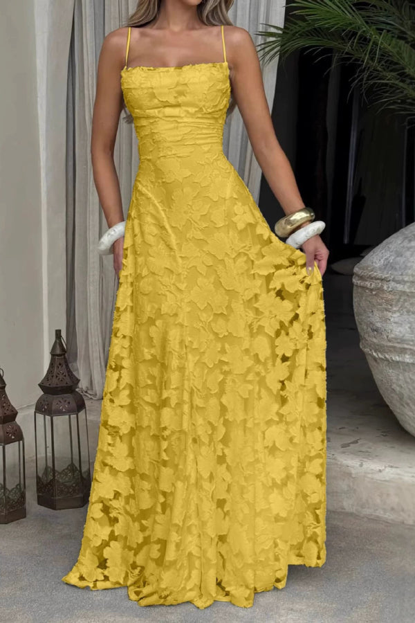 Lace Hollow Sleeveless Maxi Dress