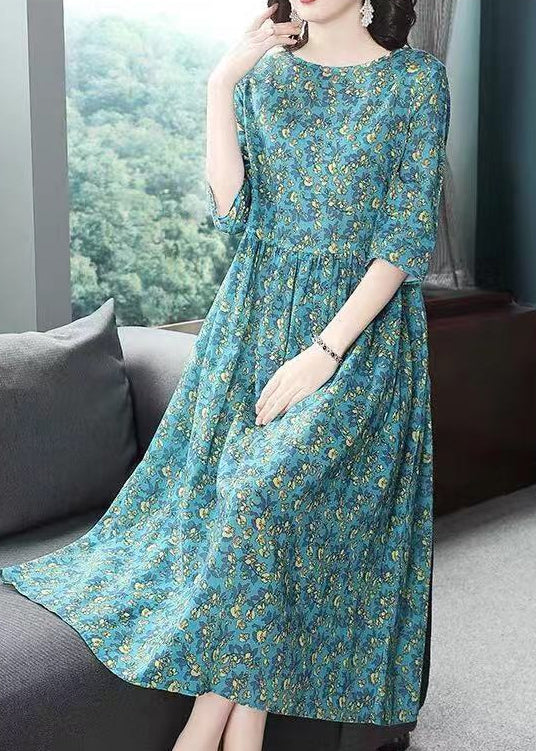 Feines Baumwollkleid Plus Size Kleidung Sommerkleid mit Blumenmuster