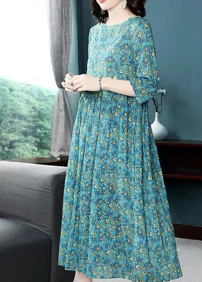 Feines Baumwollkleid Plus Size Kleidung Sommerkleid mit Blumenmuster