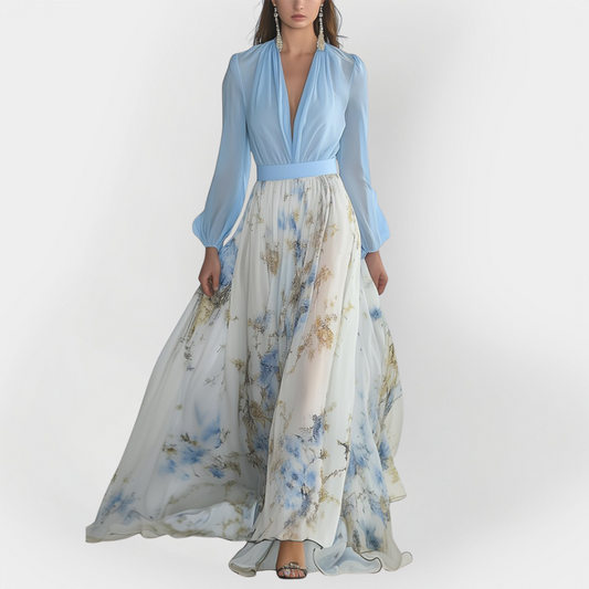Maxi Dress with Floral Design
