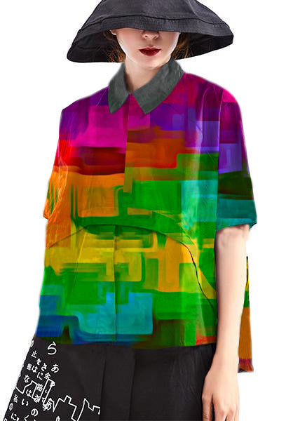 Schicke kurzärmlige Baumwollhemden mit schwarzen Punkten