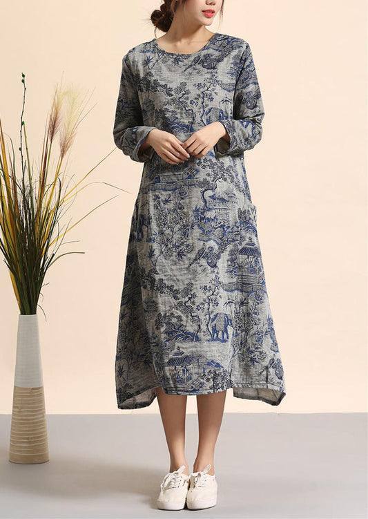 Khakifarbene, übergroße Baumwollkleider mit Blumenmuster, Hemdblusen in Übergröße