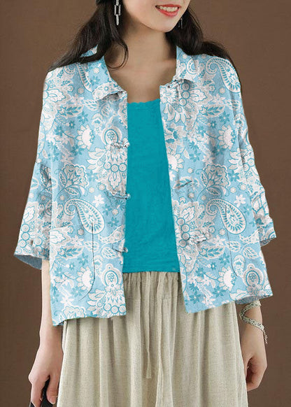 Wunderschönes grünes Sommer-Leinentop mit Peter-Pan-Kragen und Taschen