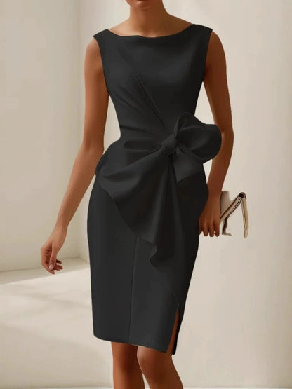 Bow Front Sleeveless Plus Size Dress