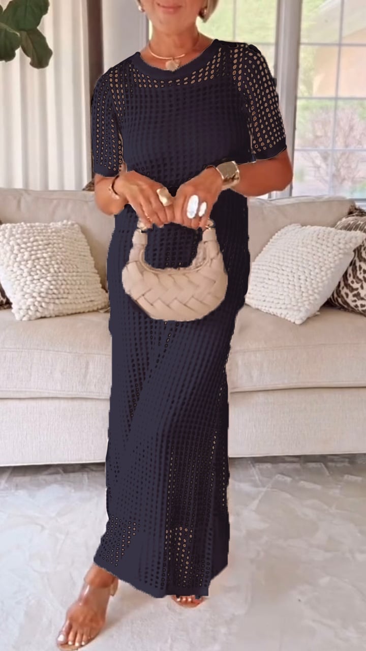 Women’s Round Neck Hollow Air Quality Two-Piece Dress