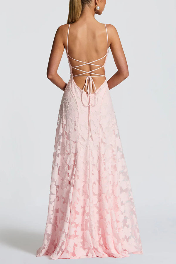 Lace Hollow Sleeveless Maxi Dress