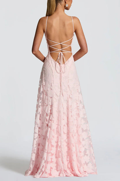 Lace Hollow Sleeveless Maxi Dress