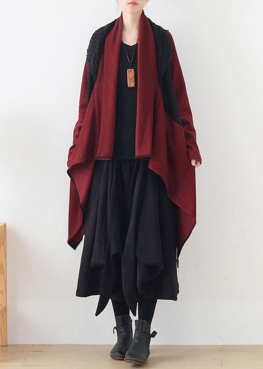 20 autumn and winter new style literary retro fan loose irregular windbreaker jacket - SooLinen