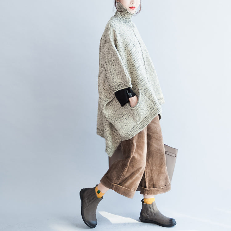 2024 Herbstmode Baumwoll-Strickpullover Übergröße Fledermausärmel Pullover mit großem Saum