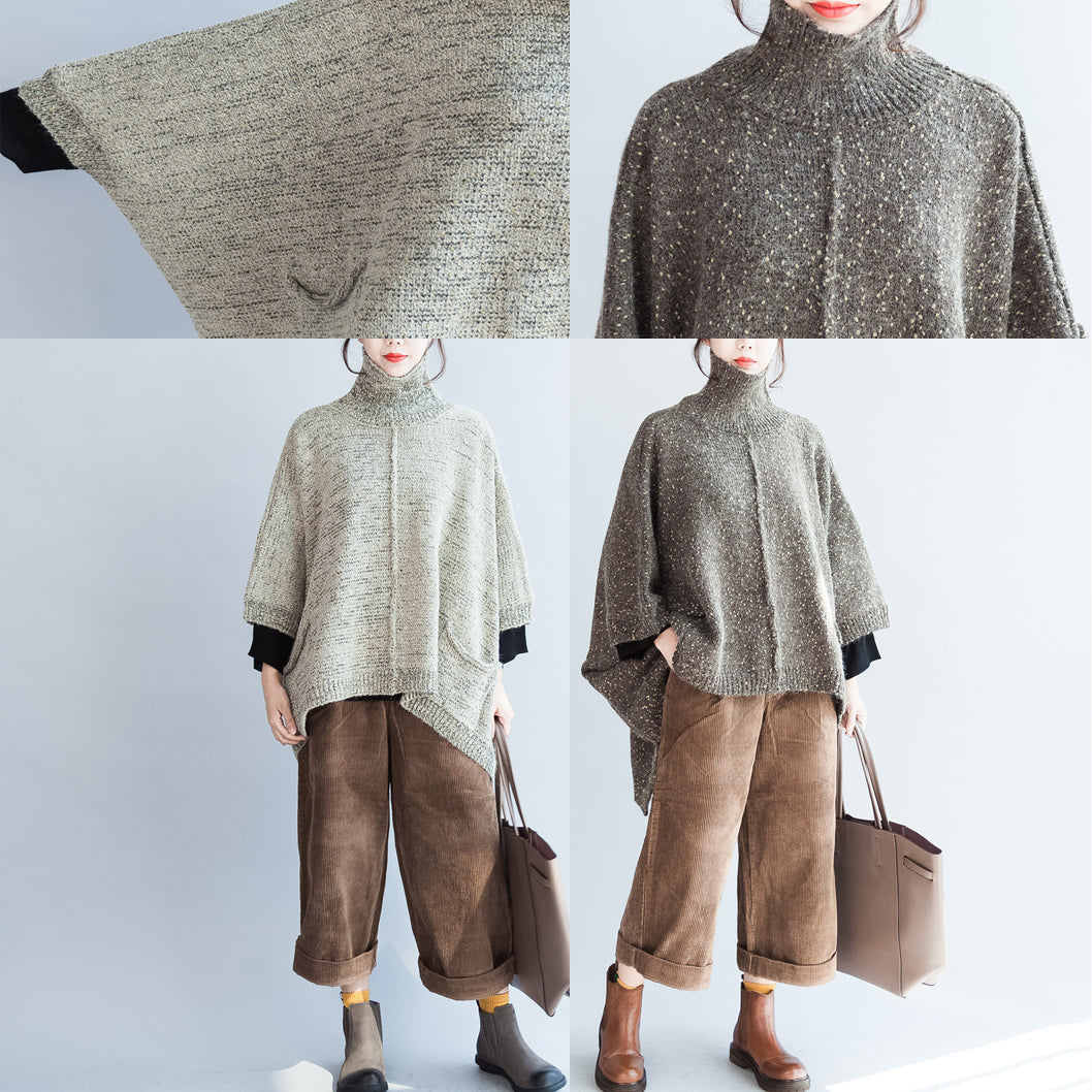 2024 Herbstmode Baumwoll-Strickpullover Übergröße Fledermausärmel Pullover mit großem Saum