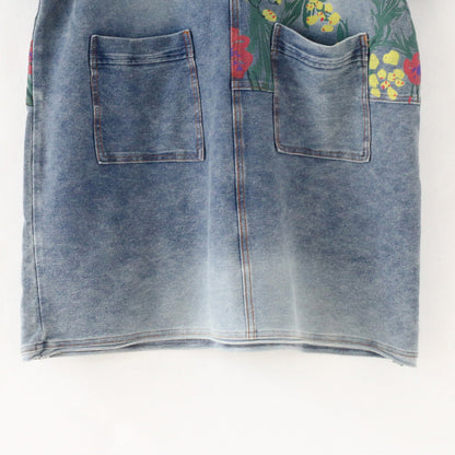 2024 Herbst Oversize Denim Kleider Blühende Blumen Casual Denim Shirts