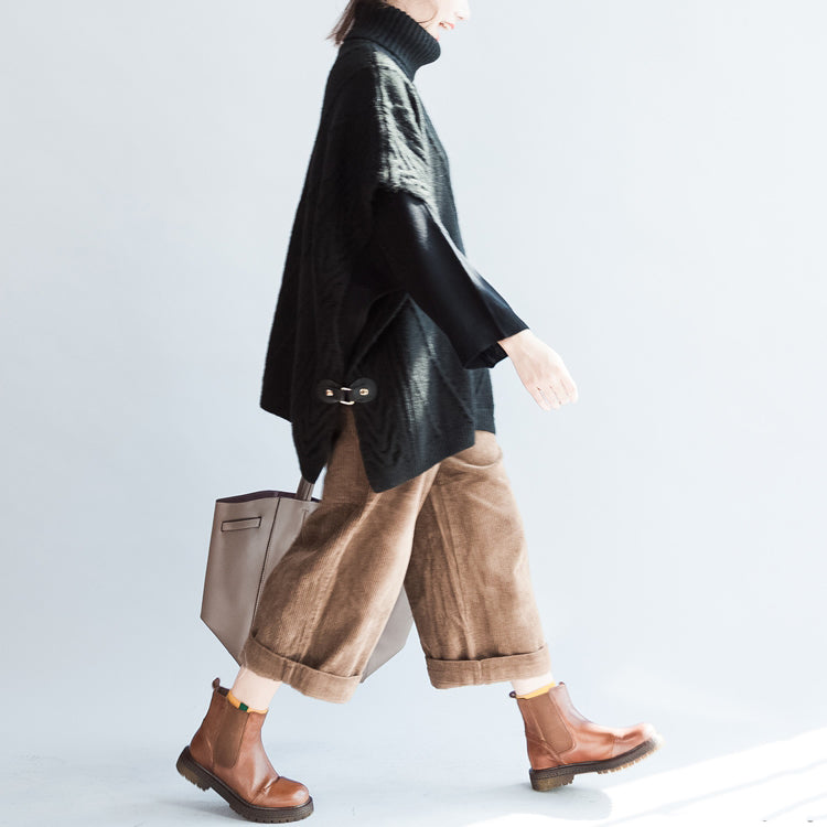 2024 Zopfmusterpullover schwarz Mode Übergröße Baumwolle große Weste