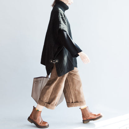 2024 Zopfmusterpullover schwarz Mode Übergröße Baumwolle große Weste