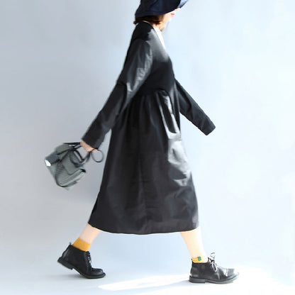 2024 Herbst schwarze Patchwork-Strickjacken aus Seide mit V-Ausschnitt in Übergröße