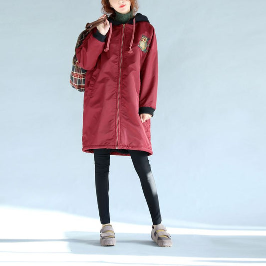 2024 grün plus size baumwolle dicke mäntel cartoon drucke kapuze warme reißverschluss trenchcoats