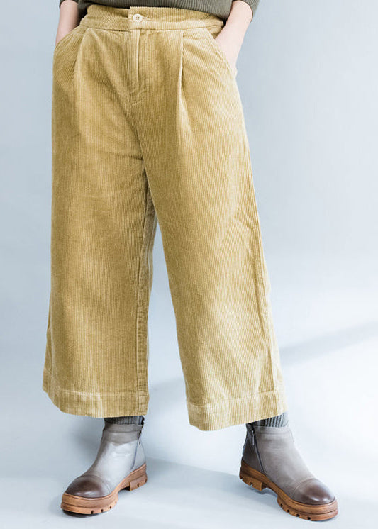 2024 khaki dicke Cordhose lockere lässige Hose mit weitem Bein