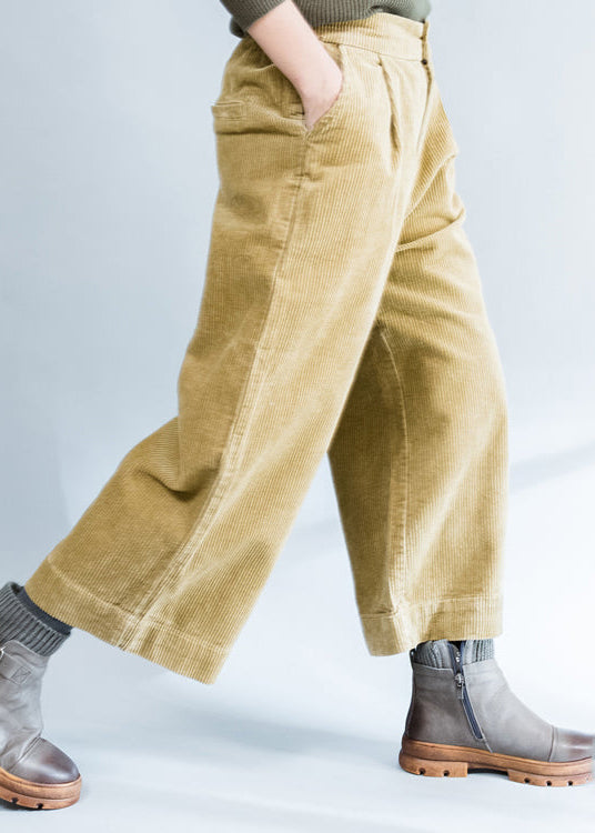 2024 khaki dicke Cordhose lockere lässige Hose mit weitem Bein