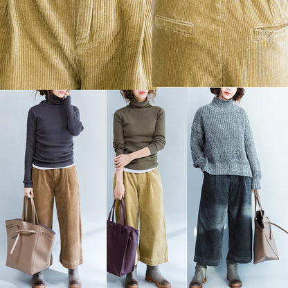 2024 khaki dicke Cordhose lockere lässige Hose mit weitem Bein