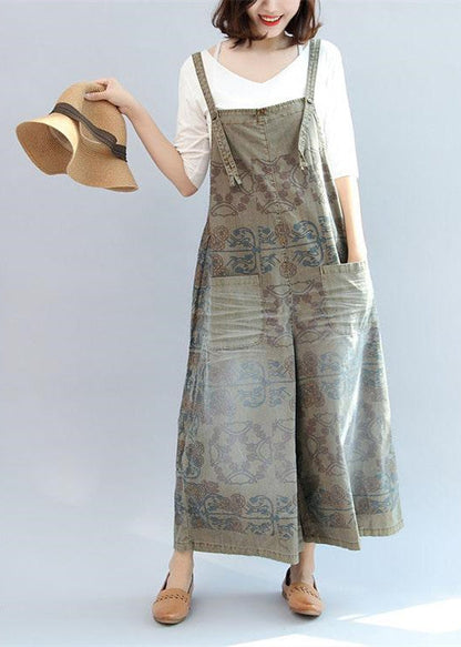 2024 Sommerdrucke Baumwollhose Vintage Plus Size Jumpsuit Hose