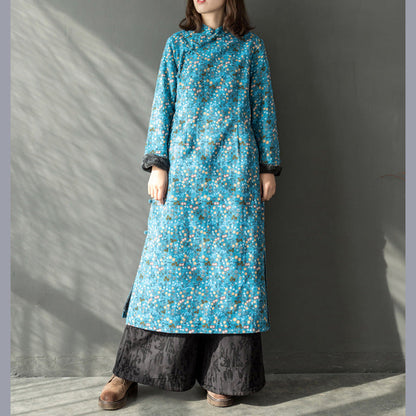 2019 neue gelbe floral frühling kleider Chinesische element Frauen Verdicken Lange Kleider