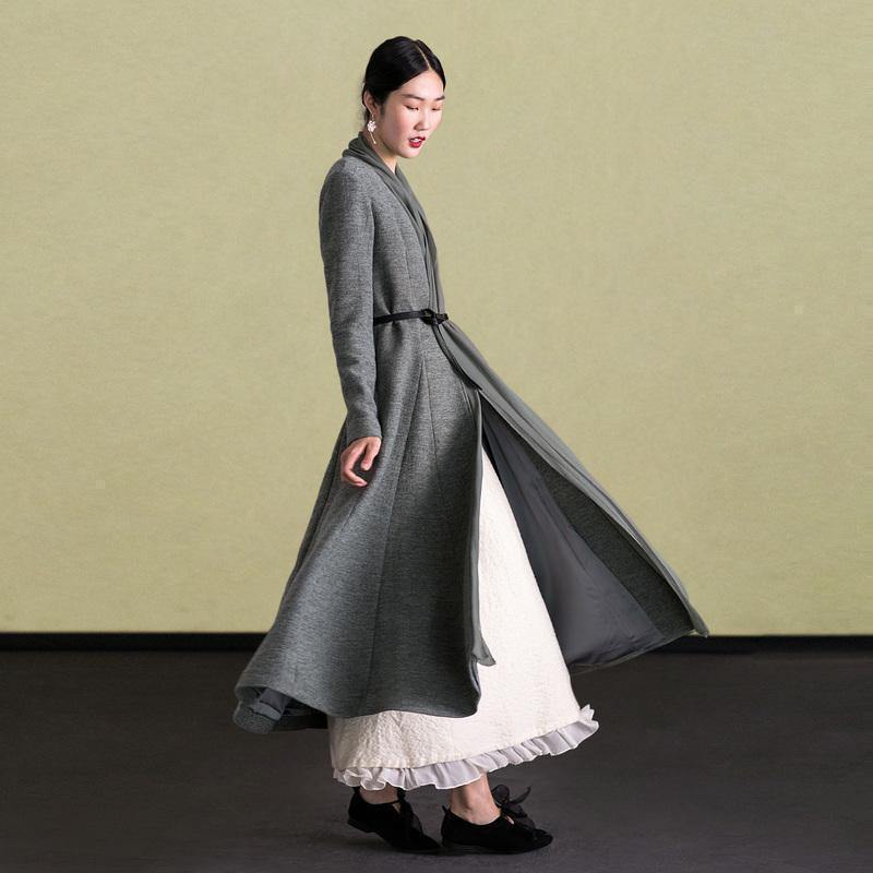 2019 embroidery wool coat for woman plus size maxi coat  women coats - SooLinen