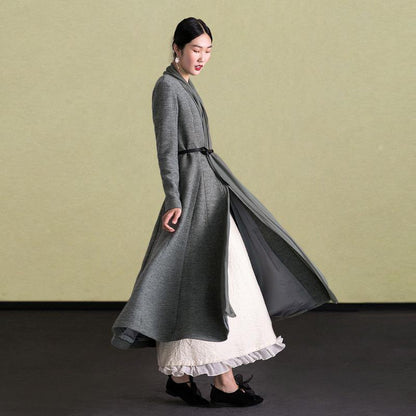 2019 embroidery wool coat for woman plus size maxi coat  women coats - SooLinen