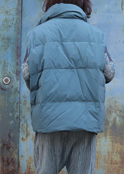 2019 gray green outwear plus size Jackets & Coats sleeveless stand collar winter outwear - SooLinen