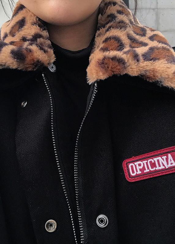 2019 oversize snow jackets winter overcoat black Peter pan Collar women parka - SooLinen