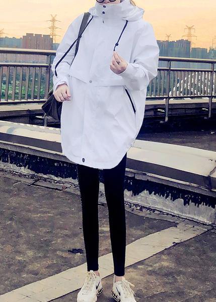 2019 plus size womens parka Jackets white hooded zippered down jacket woman - SooLinen