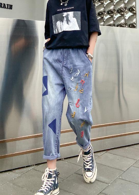 2021 new high waist  thin straight loose large size nine points Harlan casual female pants - SooLinen