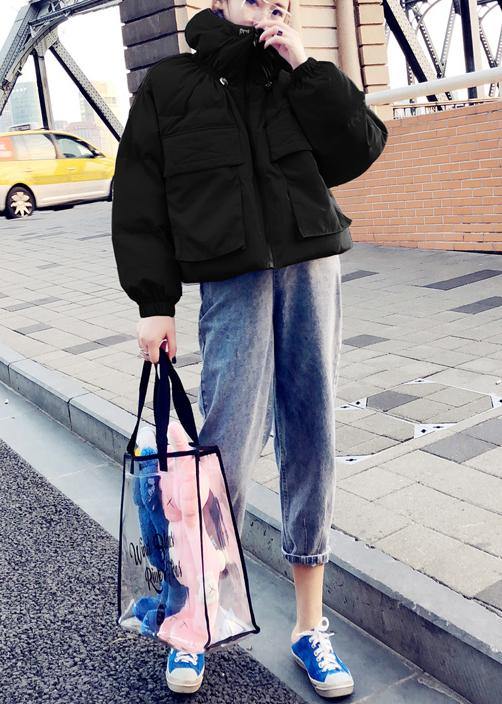 2021 plus size winter jacket overcoat black stand collar Large pockets goose Down coat - SooLinen