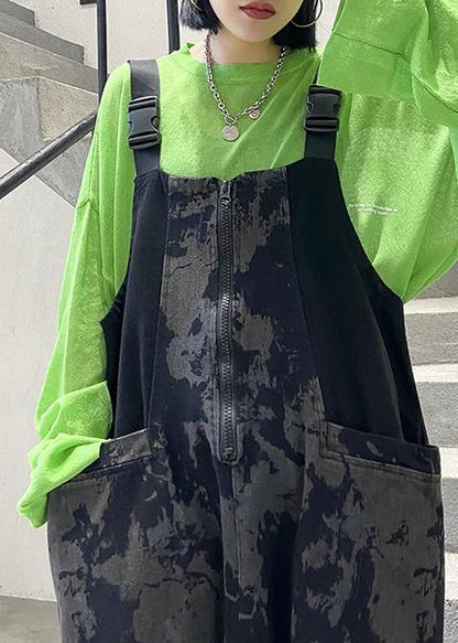 2021 popular overalls women's summer fashion large size loose straight tube Siamese pants - SooLinen