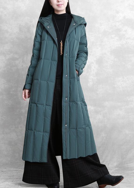 2021 trendy plus size coats green hooded tie waist down coat winter - SooLinen