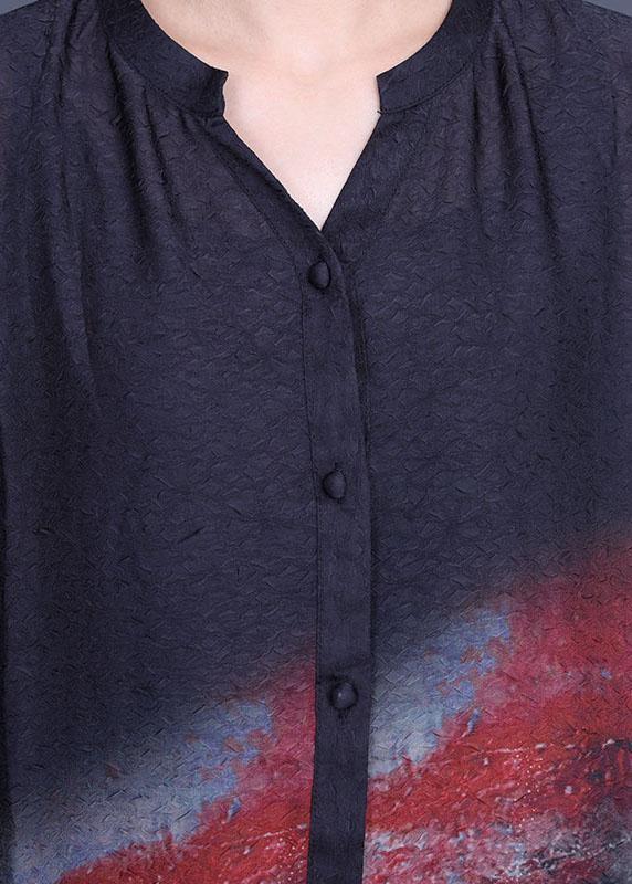 2021 Black Print Cardigan + Wide Leg Pants Two Piece Set - SooLinen