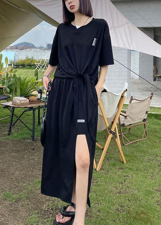 2021 Black Short Top High Waist Slim Skirt Two Piece Set - SooLinen