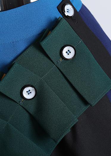 2021 Fashion A-Line Multicolor Patchwork Ruffle Ladies Casual Irregular Skirt - SooLinen